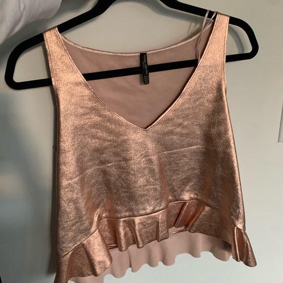 Rose Gold Leather Like High slow Tank - Picture 2 of 4